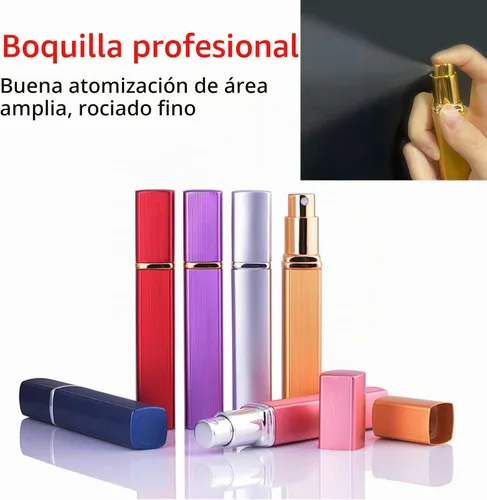Vista 6 de Botella atomizadora de perfume de 0.4 fl oz, recargable, mini botella de spray portátil, estuche de bomba de aroma, con herramienta dispensadora