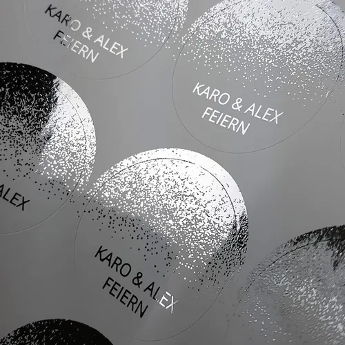 Vista 4 de 100 – 500 calcomanías adhesivas personalizadas en círculo de 1.5 pulgadas, calcomanías transparentes impermeables con imagen personalizada