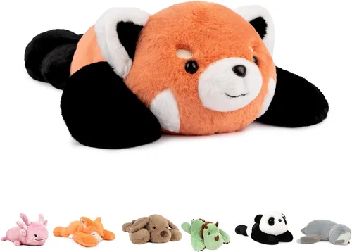 Vista 14 de Niuniu Daddy Animales de peluche con peso de ajolote azul de 24 pulgadas 5 libras para niños, adultos, niñas, niños, juguete de peluche gigante