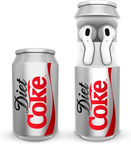 Vista 9 de Auriculares inalámbricos con forma de lata de Coca-Cola – Auriculares Bluetooth 5.0 con micrófono incorporado, compatibilidad con asistente de voz