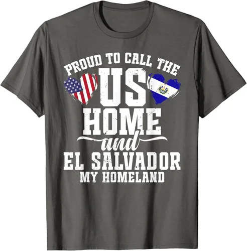 Vista 28 de Traje salvadoreño para hombre y mujer, camiseta de El Salvador con la bandera de Estados Unidos, Negro -, Pequeña