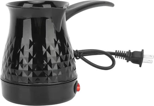 Vista 6 de Fockety Cafetera turca, cafetera de acero inoxidable ABS de 20.3 fl oz de capacidad, cafetera árabe turca griega con mango extraíble, cafetera