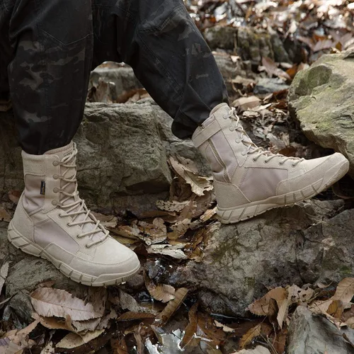 Vista 9 de FREE SOLDIER Mens Tactical Boots 8 Inches Lightweight Combat Boots Durable Suede Leather Military Work Boots Desert Boots