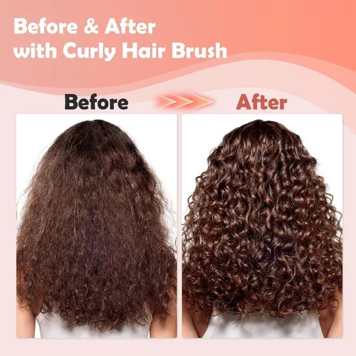 Vista 4 de Cepillo para definir rizos, cepillo para cabello rizado con engranaje lateral para peinar, dar forma y estilizar el cabello rizado, cepillo