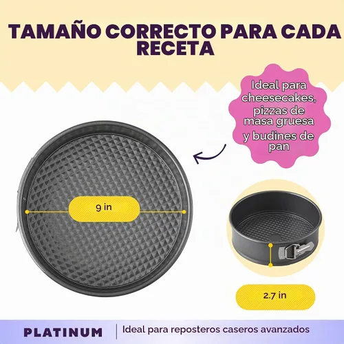 Vista 3 de Wilton Platinum - Molde para pastel de queso de 9 pulgadas con forma desmontable antiadherente, sartenes para hornear de acero inoxidable, fabricado