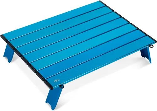 Vista 10 de iClimb - Mesa plegable ultraligera y compacta de mini playa y picnic de aluminio con bolsa de transporte, dos tamaños (negro - S)