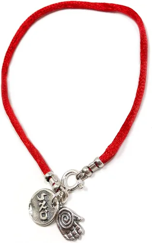 Vista 7 de Hecho a mano Hamsa ROJO Seda Cábala pulsera para la Prosperidad & éxito para hombre