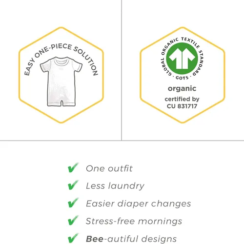 Vista 3 de Burts Bees - Mameluco de 100 algodón orgánico de una sola pieza para niñas enterizo de una sola pieza 100 algodn orgnico