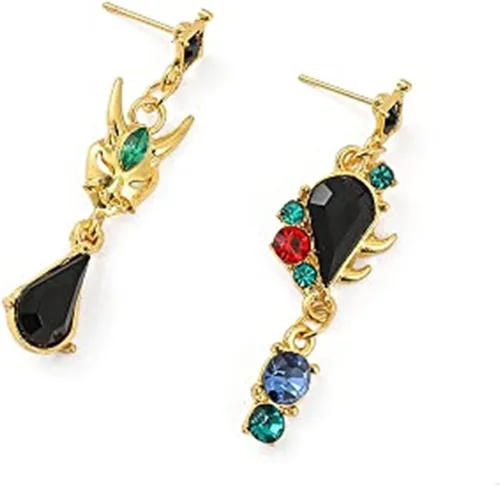 Vista 5 de Juego de anime Genshin Impact Zhongli Keqing Mona - Aretes de joyería de moda para mujeres y niñas Metal Plata tibetana