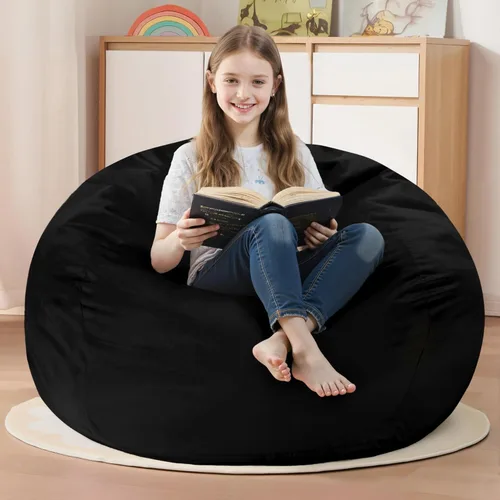 Vista 68 de Homguava - Sillón puff de 3 pies Sillón estilo puff grande de 3 pulgadas con relleno de espuma viscoelástica, sofá suave con funda de terciopelo