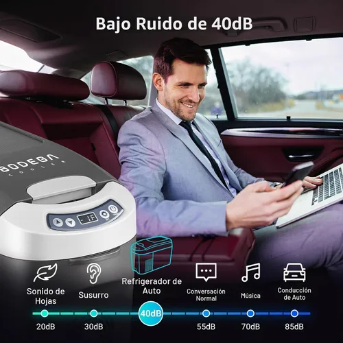 Vista 6 de BODEGA BODEGACOOLER - Refrigerador de coche de 12 voltios, refrigerador portátil para automóvil, congelador pequeño con 12/24 V CC (-4 ℉ ~ 68 ℉)