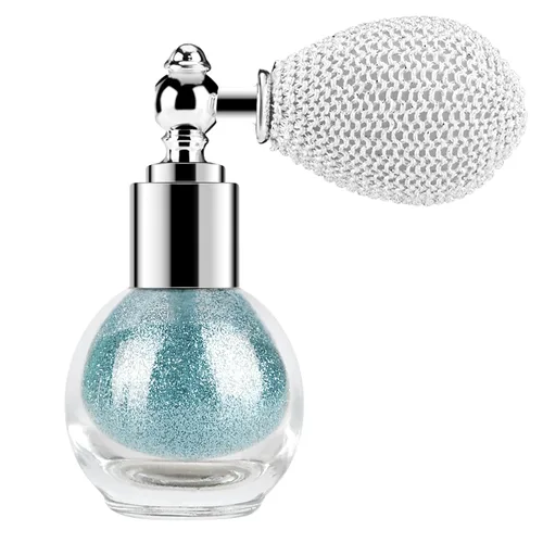 Vista 19 de KYDA Spray en polvo iluminador, spray de purpurina de alto brillo, maquillaje en polvo brillante, para cosméticos con purpurina facial y corporal