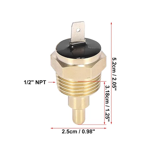 Vista 3 de X AUTOHAUX Interruptor universal del sensor del termostato de la temperatura del ventilador del radiador automotriz del motor del radiador 1/2" NPT