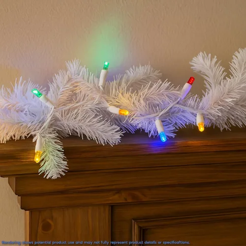 Vista 6 de Novelty Lights Luces LED Mini de Manualidades de 8.5 Pies con 20 Luces, LEDs Multicolor en Cable Blanco, Cable de 24 Pulgadas, Cadena de Luces