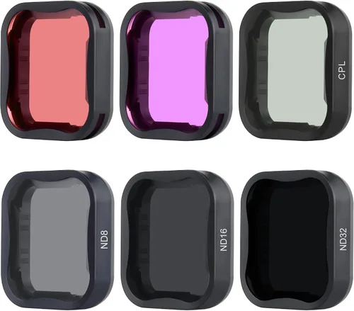 Vista 8 de Filtro subacuático para GoPro Hero 7 6 5 negro en color rojo y magenta ideal para esnórquel/buceo poco profundo, accesorios subacuáticos para Go Pro