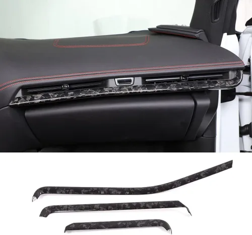 Vista 11 de CHEAYAR Cubierta de panel de consola central compatible con Corvette C8 2020 2021 2022, borde de panel de fibra de carbono real, calcomanía