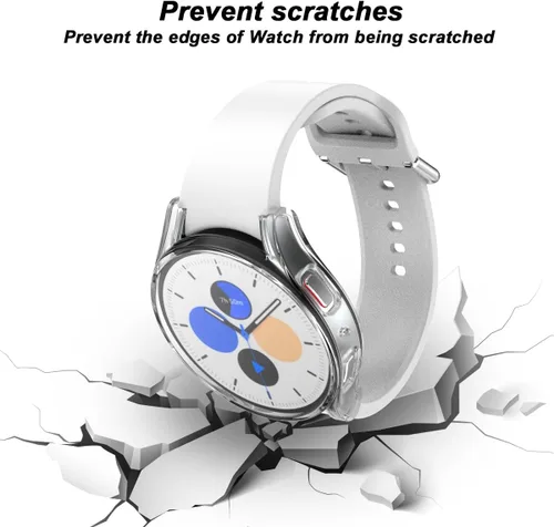 Vista 4 de Rc-Z [Paquete de 4] para Samsung Galaxy Watch 6 44mm Funda Protectora de Pantalla, Cubierta Frontal Protectora de TPU Suave de Repuesto Accesorios
