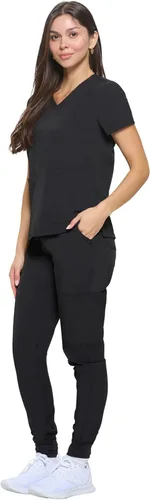 Vista 2 de Natural Uniforms Conjunto deportivo elástico esencial para mujer
