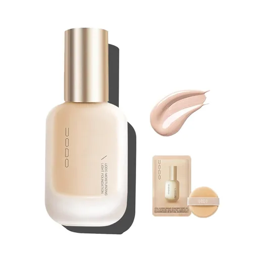Vista 10 de UODO Base líquida UODO - Base hidratante ligera / mate de larga duración, maquillaje de base invisible, 1.05 onzas líquidas (blanco C01 mate)