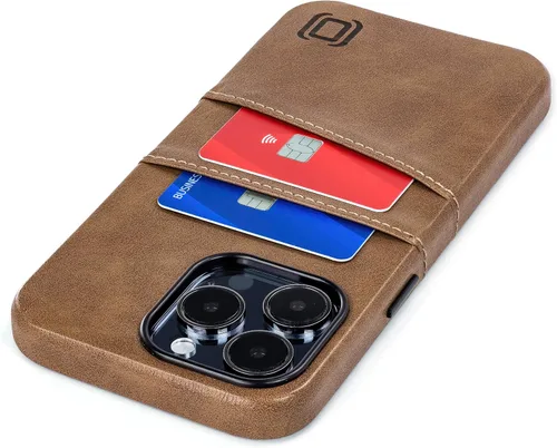 Vista 16 de Dockem Funda para tarjetas para iPhone 15 con placa de metal integrada para montaje magnético y 2 bolsillos para tarjetas: Cartera Luxe M2, piel