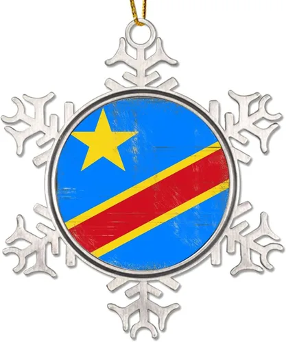 Vista 15 de Adorno de metal de copo de nieve de Canadá, recuerdo de Navidad, regalo de recuerdo patriótico, adorno colgante de Navidad, bandera nacional