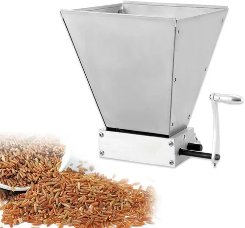 Vista 7 de Molino de grano eléctrico de 110 V con molinillo de cebada de 2 rodillos, trituradora de malta, molino de cerveza casera, molino de grano eléctrico