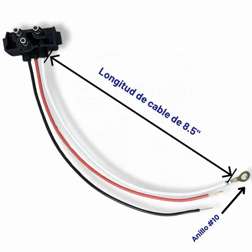 Vista 5 de Enchufe de luz de remolque de camión de 3 cables, 10 conectores moldeados de 3 puntas, conector de arnés de coleta en ángulo recto para frenado