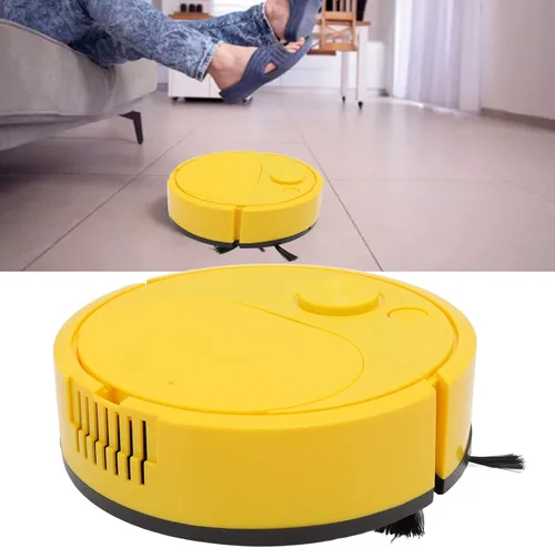 Vista 9 de Robot Aspirador Multifuncional Carga USB Mini Robot de Barrido Inteligente para Pisos de Madera Azulejos Alfombra (Amarillo) Roboticvacuumcleaner