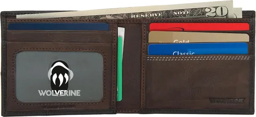 Vista 9 de WOLVERINE Billetera plegable de lona/cuero para hombre