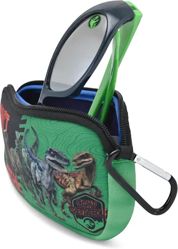 Vista 3 de Jurassic World Gafas de sol para niños con estuche para gafas para niños, gafas protectoras para niños