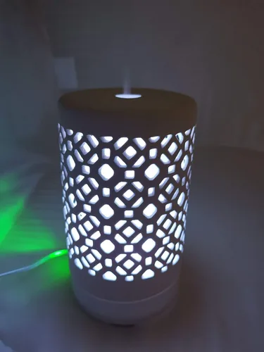 Vista 5 de EcoGecko Difusor de ambientador de aroma de aceite esencial de cerámica, humidificador ultrasónico de niebla fría con temporizadores para oficina