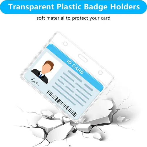 Vista 7 de TIESOME - Paquete de 2 portatarjetas de plástico suave con clip retráctil para carretes de insignia, transparente, tarjetas de identificación