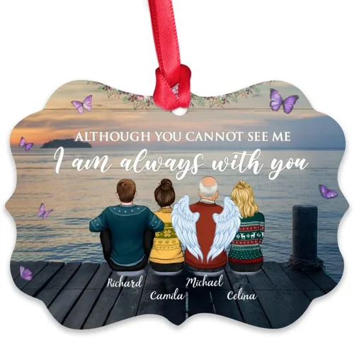 Vista 8 de Gossby Adorno conmemorativo de Navidad personalizado – Pérdida de padre estoy siempre contigo (padre, hija) personalizado para decoración de árbol