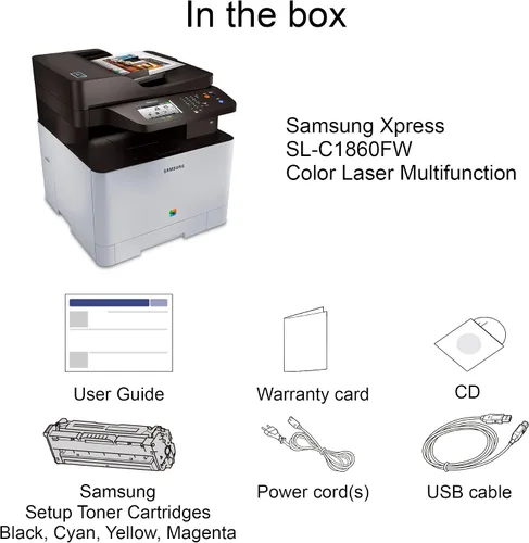 Vista 4 de Samsung SL-C1860FW/XAA impresora color inalámbrica con escáner, copiadora y fax