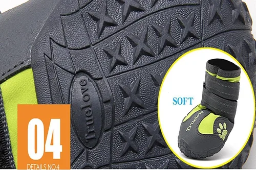 Vista 6 de TRUE LOVE Zapatos para perros Botas de lluvia antideslizantes impermeables con reflectante TLS3961 (negro, 1#)