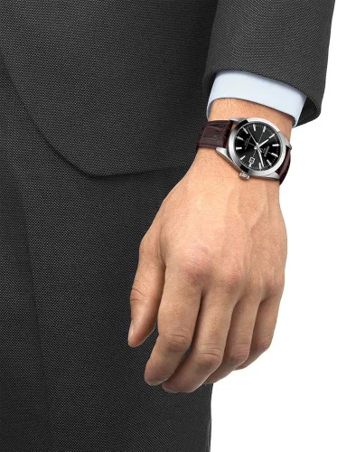 Vista 2 de Tissot Mens Gentleman Auto Reloj de vestir de acero inoxidable marrón T1274071605101