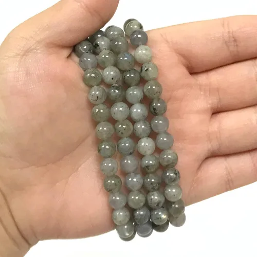 Vista 586 de Gem Avenue Handmade Round Bead Stretch Bracelet Unisex Natural Stone Beaded Jewelry for Men & Women, Elastic Wristband for Daily Wear