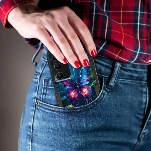 Vista 416 de Funda para Galaxy A14 5G, resistente de doble capa híbrida de policarbonato duro, goma suave, a prueba de golpes, funda protectora resistente