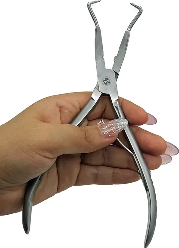 Vista 5 de Alicates de extensión de cabello Microlink – Herramienta profesional multifunción de acero inoxidable para aplicación de cuentas nano y microenlace