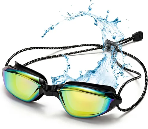 Vista 36 de Aegend Swim Goggles, Swimming Goggles No Leaking Full Protect Adult Youth Todo negro