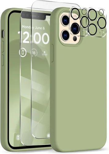 Vista 12 de Funda para iPhone 12 Pro Max, [2 protectores de cámara + 2 protectores de pantalla], funda protectora de silicona de cuerpo completo a prueba