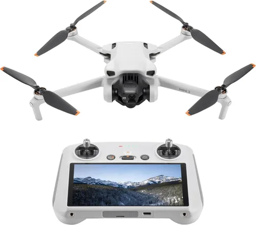 Vista 4 de DJI Mini 3 Drone con kit de control remoto DJI RC con pantalla, paquete de dron con cámara, con tarjeta SD de 128 GB, lector de tarjetas USB 3.0