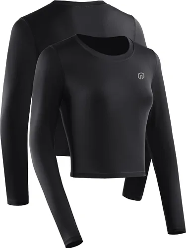 Vista 2 de NELEUS Paquete de 3 camisetas deportivas de compresión para mujer