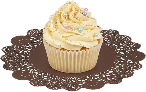 Vista 101 de Restaurantware Pastry Tek Blondas de Encaje de 4 x 4 Pulgadas 100 Vajilla Decorativa - Blondas de Mesa Desechables Redondas de Papel Negro