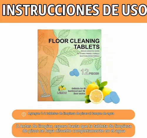 Vista 6 de 24 tabletas limpiadoras de suelos duros, solución de limpieza profunda para trapear, cápsulas de limpieza solubles para azulejos, vinilo, madera