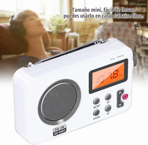 Vista 5 de Radio de ducha, radio de baño impermeable AM FM con pantalla LCD