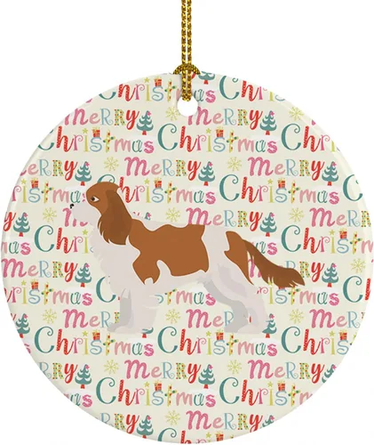 Vista 90 de Caroline's Treasures Abyssinian Sand Terrier - Adorno de cerámica para colgar en el árbol de Navidad, para el hogar, Navidad, fiestas, regalo, 3