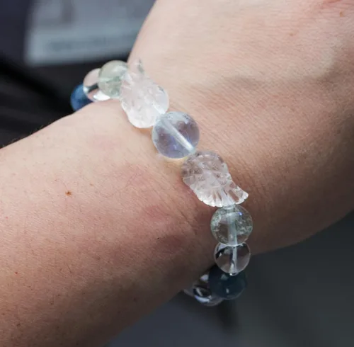 Vista 89 de Precious Gemstone Natural Crystal Healing Bracelet, Rutilated Quartz, Moonstone, Quartz Handmade Original Design Bracelet