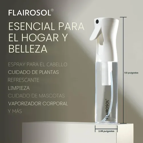 Vista 6 de FLAIROSOL Original Continuous Mister - Botella pulverizadora, 10.1 onzas, transparente/negro