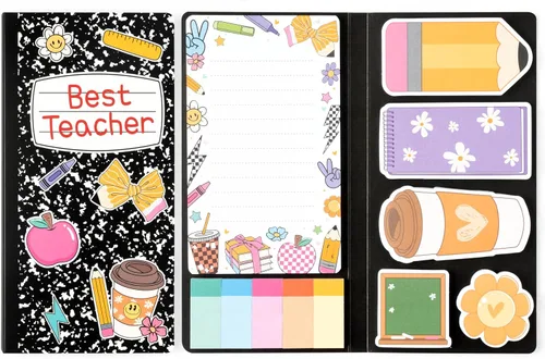 Vista 57 de B1ykin Juego de Notas Adhesivas Lindas - Bloc de Notas Autoadhesivas A+ Amazing Teacher, 550 Hojas de Páginas de Memo para Escritura, Bloc de Notas